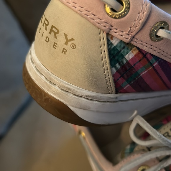 Size 7 1/2 Angelfish Light Rose/Plaid Sperry Slip On Loafer - Picture 4 of 9